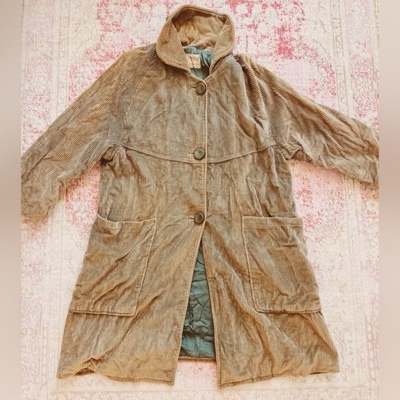 Vintage Jackets & Blazers - The Browser, Womens Corduroy Hooded Coat